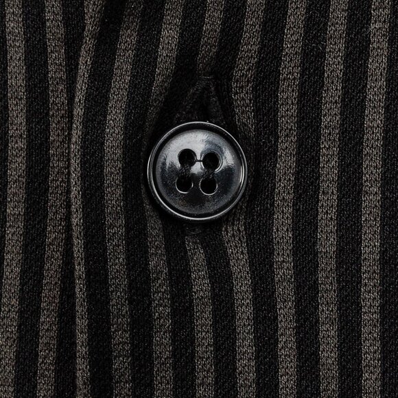 Armani Collezioni Grey and Black Striped Jersey Button-Up Shirt - Picture 10 of 10